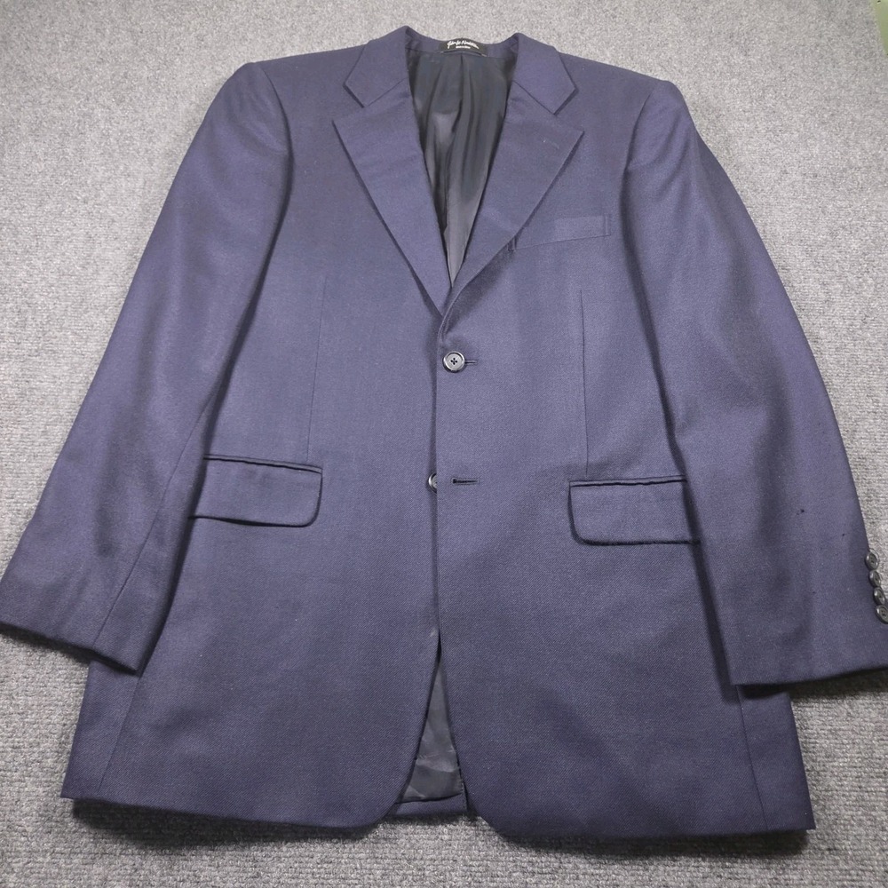 John W Nordstrom Loro Piana Blazer 41R 100% Cashmere Navy Jacket Coat *Flaws
